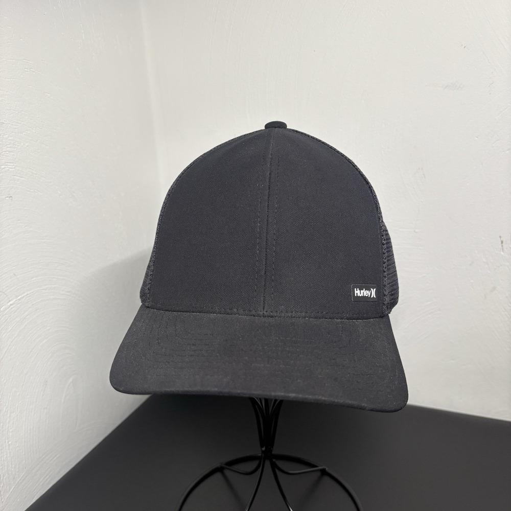 Hurley League Men's Offset Logo Mesh-Back Adjustable Hat Black‎ Ball Cap